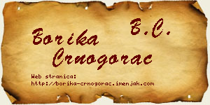 Borika Crnogorac vizit kartica